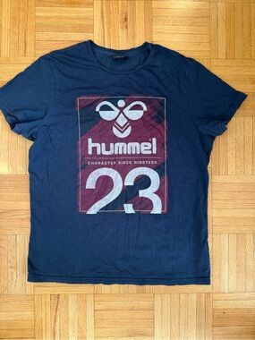 Hummel Slate Blue Tee with Silver Logo